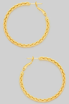 Classic Braided Chain Hoop Earrings