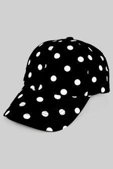 Polka Dot Print Adjustable Strap Cap