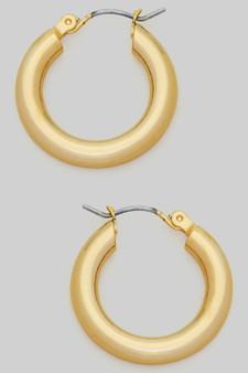 Almost One Inch 14K Gold Dipped Hoop Earrings