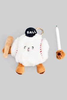 Plush Baseball Keychain With Hidden Pen