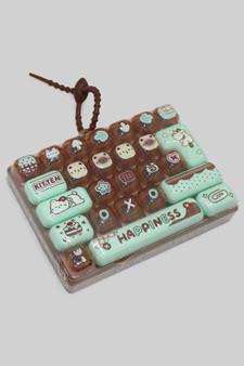 Mint Chocolate Cat Themed Fidget Keyboard Keychain
