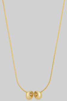 Double Mini Chubby Pendant Necklace Slide Adjustable