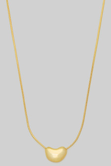 Chubby Bean Pendant Necklace Slide Adjustable