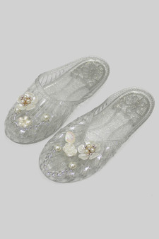 Pearl And Shell Jelly Sandal Shoe Charms Set