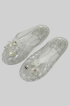 Pearl Flower And Rs Jelly Sandal Shoe Charms Set
