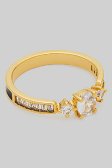Three Round Stone Ring With Invisible Set Cz