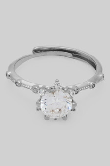 Star Shaped Cz Stone Adjustable Ring