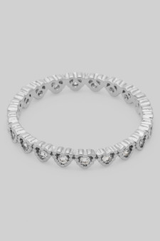 Delicate Cz Heart Link Band Ring