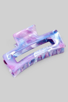Marbled Matte Finish Rectangular Hair Clip