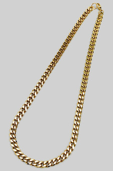 18K Gold Dipped Eighteen Inch Cuban Link Chain Necklace