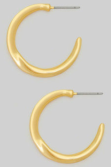 Classic Open Brass Twist Hoops