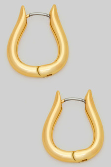 Horseshoe Split Brass Hoop Earrings