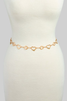 Romance Heart Flower Link Chain Belt