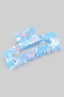 Marbled Rectangular Cut Out Hair Clip