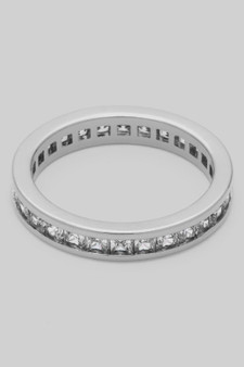 Invisible Set Cz Stone Row Ring