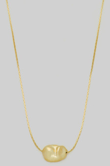 Hammered Pendant Necklace With Slide Adjuster