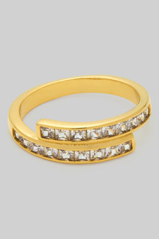 Twist Ring With Invisibly Set Cz Stones