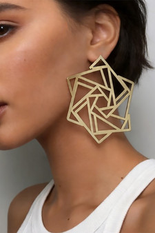 Triangle Cluster Cut Out Drop Earrings