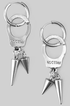 Stainless Steel Handcuff Spike Hoops