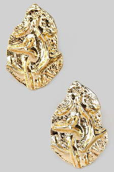 Textured Leaf Shaped Post Earrings