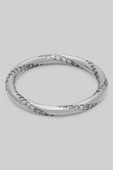 Dainty Twist Cz Pave Band Ring
