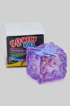 Crater Glitter Cube Squishy Fidget Toy