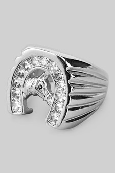 Horseshoe Cz Pave Statement Ring