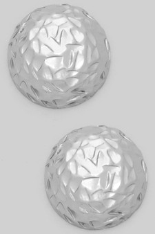 Hammered Round Ball Post Earrings
