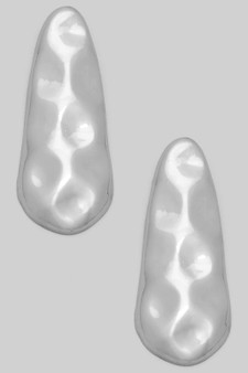 Hammered Long Teardrop Earrings