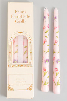 French Floral Printed Pole Candle