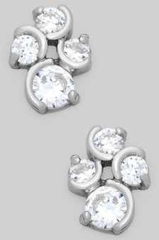 Quadruple Cz Stone Studs