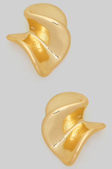 Rippled Brass Twist Studs