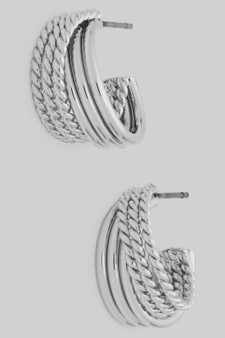 Smooth And Textured Three Quarter Inch Brass Hoops