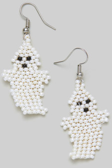 Beaded Ghost Drop Earrings