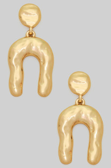 Classy Hammered Post And Dangle Drop Earrings