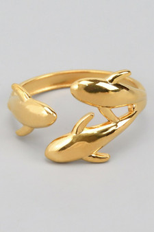 Triple Whale Open Ended Brass Ring