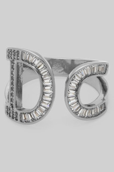 Luxurious Baguette And Cz Pave Cutout Ring
