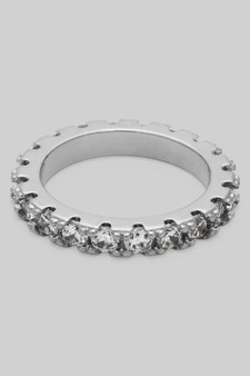 Oval Cz Stone Band Ring