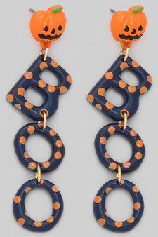 Acrylic Halloween Boo Drop Earrings
