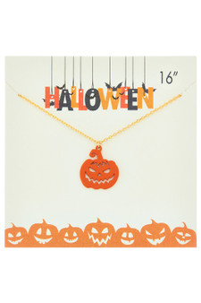 Halloween Pumpkin Head Pendant Necklace