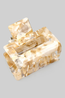 Marbled Acrylic Square Cutout Hair Clip