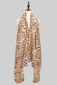 Cheetah Print Versatile Vest Or Long Scarf