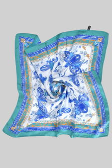 Butterfly And Floral Print Square Scarf