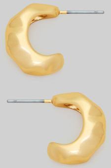 Hammered Brass C Hoops