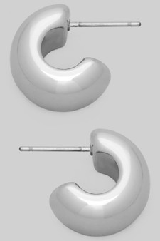 Chubby Brass Half Hoops