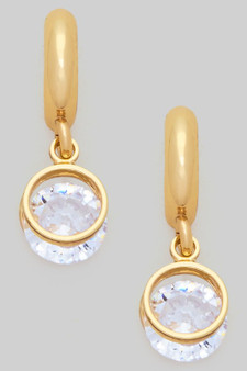 Tiny Hoops With Dangling Cz