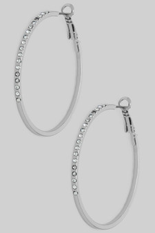 Essential Bar Hoops One Third Cz Pave