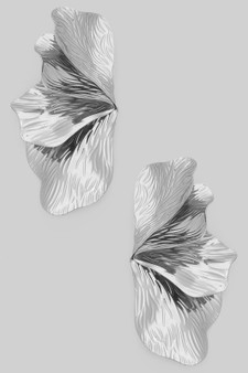 Textured Leaf Petal Drop Earrings