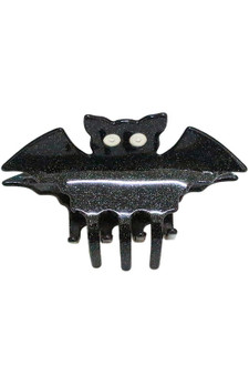 Glitter Bat Halloween Jaw Hair Clip