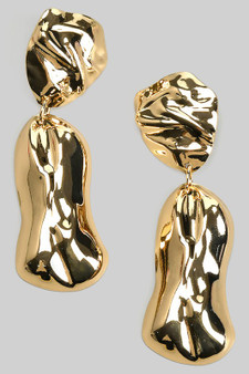 Large Textured Tiered Drop Earrings